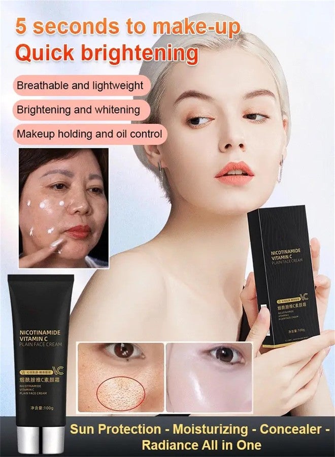 Cappuvini Niacinamide Vitamin C Black Tube Skin Cream, Niacinamide Vitamin C Plain Face Cream, Anti Aging Moisturizer Face Moisturizing Cream for Reduces Wrinkle, Fine Lines & Tightening Skin - Image 2